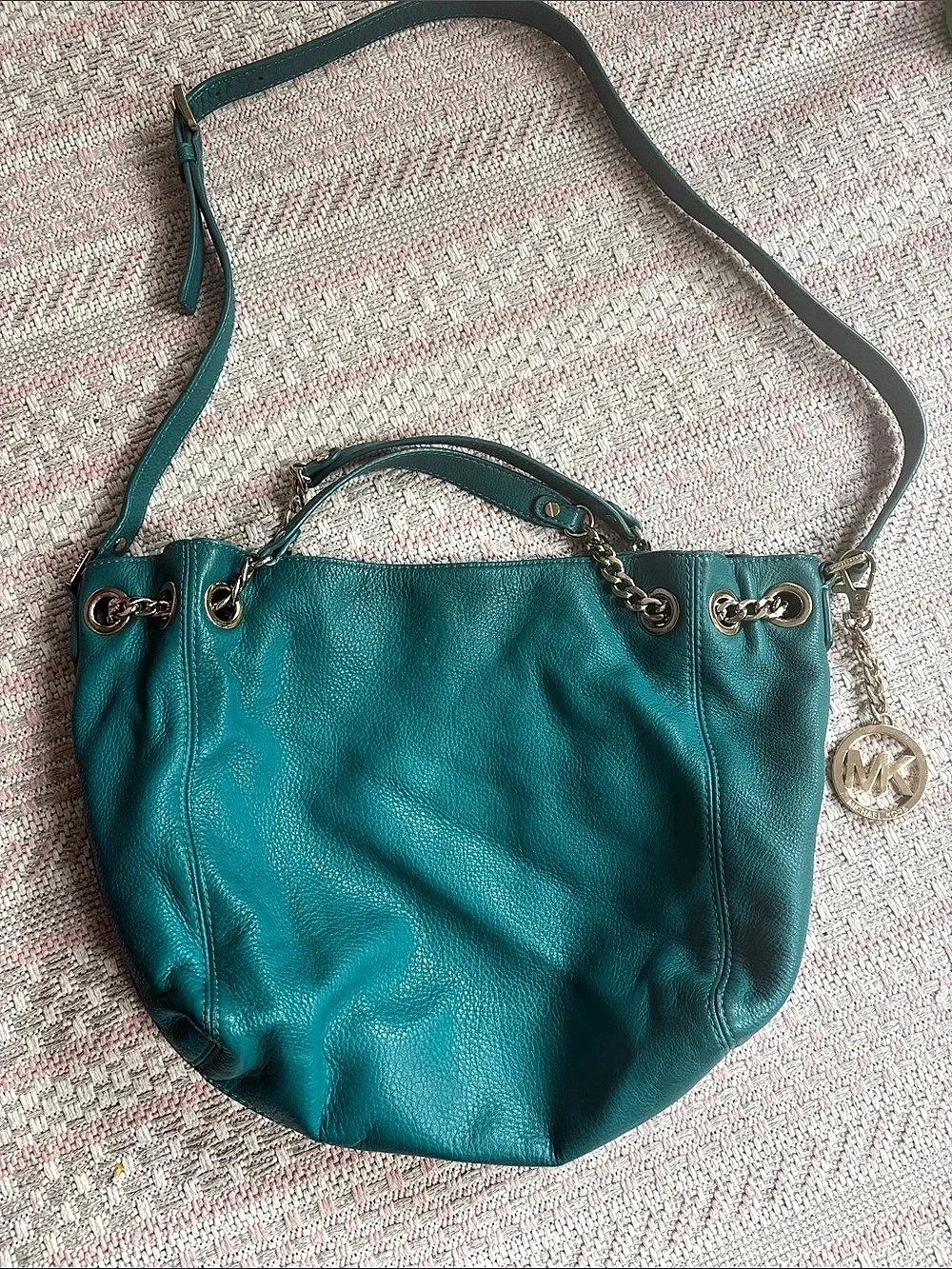 Michael Kors Nolita Large Hobo Bag Leather Teal